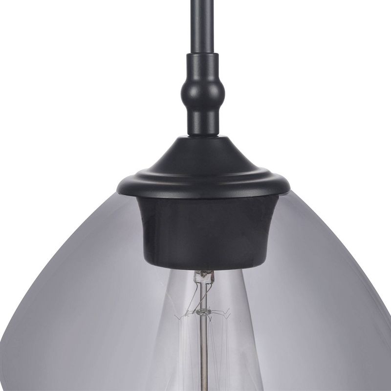 Harrow 1-Light Matte Black Pendant Lighting with Smoked Glass Shade - Globe Electric, 6 of 10