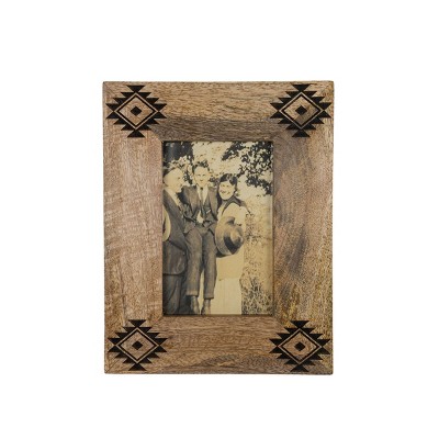 4X6 Inch 4 Photo Hanging Picture Frame Galvanized Metal and Wood Frame with  MDF, Jute & Glass by Foreside Home & Garden