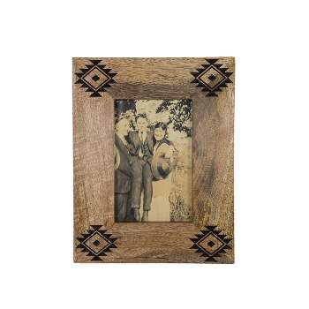 4X6 Inch Southwest Pattern Picture Frame Wood, MDF & Glass by Foreside Home & Garden