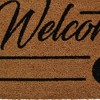 HomeRoots 18" X 30" Brown and Black Coir Welcome Outdoor Door Mat - 4 of 4