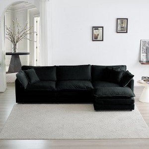 SeaCamel  Free Combination Comfy Upholstery Modular Oversized L Shaped Sectional Sofa With Reversible Ottoman - 1 of 4