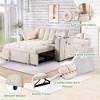 CAVINAS 58" Multi-functional Sofa Bed with Cup Holder and USB Port, Convertible Sofa, Velvet Loveseat Sofa for Living Room - 3 of 4