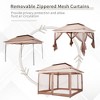 SUGIFT 9.8' x 9.8' White Gazebo Pop Up Canopy with Mesh Curtains and Carrying Bag - 3 of 4