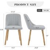 2 Dining Chairs,Modern Fabric Upholstered Kitchen Side Chairs,Curved Backrest Dining Chairs with Oak Legs, for Dining Room - 2 of 4