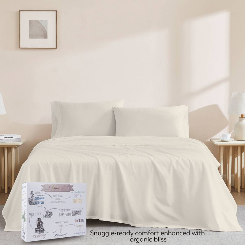 Organic Cotton Deep Pocket Percale Sheet Set - Purity Home, 4 of 11