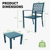 3 Pieces Outdoor Bistro Set, Furniture with 2 Chairs & 1 Coffee Table, Decorative Backrest Patio Furniture Set for Garden, Yard and Bistro - 4 of 4