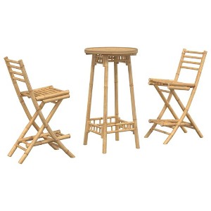 vidaXL Outdoor Bar Set Natural Bamboo Medium Foldable - 1 of 4