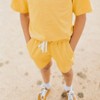 Kids' Organic Athletic Shorts Ochre - 2 of 4