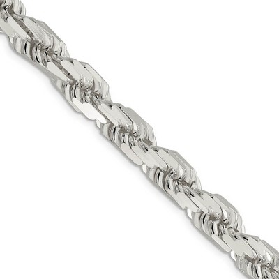 Black Bow Jewelry Men's 10.25mm Sterling Silver Solid Diamond Cut Rope Chain Necklace