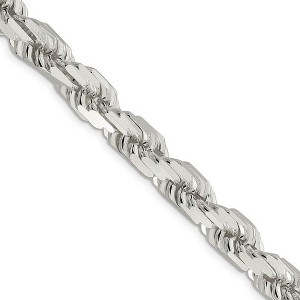 Black Bow Jewelry Men's 10.25mm Sterling Silver Solid Diamond Cut Rope Chain Necklace - 1 of 4