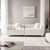Modern 3-Seater Modular Sofa, Space-Saving Sofa for Living Room, Upholstered Couch with Metal Legs and Velvet Cover Pillows-Coolbibila - 3 of 4
