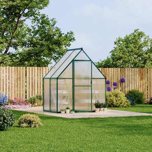 6 ft x 4 ft Aluminum Outdoor Walk-in Greenhouse with Weather Resistant, Corrosion Resistant, Lightweight Durables for Garden Backyard, Patio - 1 of 4