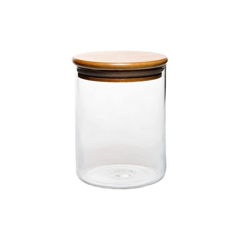 Amici Home Yosemite Glass Canister, Food Storage Jar with Airtight Seal Wood Lid, Modern Design Jar for Dry Food, Tea, Coffee, Spices - image 1 of 4