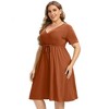Women's Plus Size  A Line Flowy Party Midi Dresses - 2 of 4