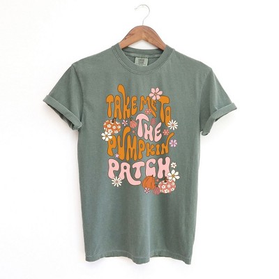 Simply Sage Market Women's Take Me To The Pumpkin Patch Flowers Short Sleeve Garment Dyed Tee