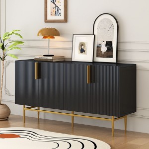 Okak Buffet Cabinet with Large Storage Rebound 4-door Sideboard Cabinet with Adjustable Shelves for Dining Room - 1 of 4