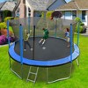 VisioGear Trampoline, Trampoline with Safety Enclosure Net, Trampoline with Basketball Hoop, Green, 180"*180"*106.32" - 3 of 4