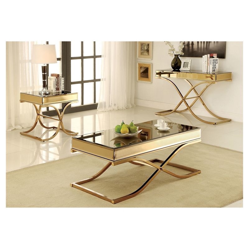 Sunkissed Modern Mirrored Sofa Table Brass - HOMES: Inside + Out, 4 of 6
