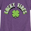 Girls' - Instant Message - St. Patrick's Day Lucky Vibes Fitted Short Sleeve Graphic T-Shirt - 2 of 4