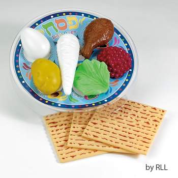 Rite Lite 10pc Passover Deluxe Children Play Seder Set 4.25" - Blue/Beige