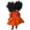 Doll Clothes Superstore Handmade Vibrant Orange Silk Party Dress for 18-Inch Girl Dolls - 4 of 4
