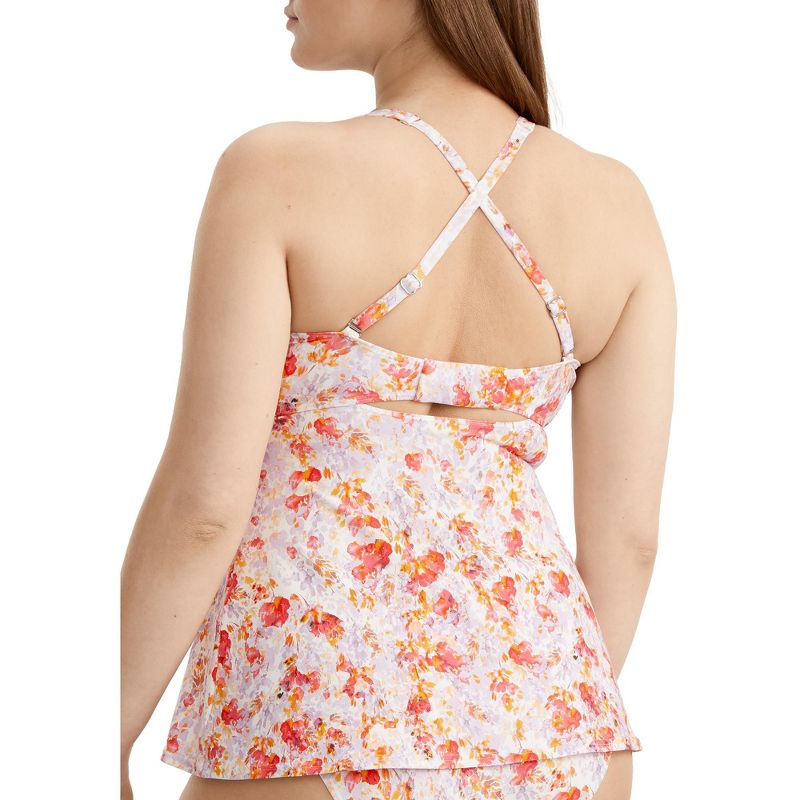 Birdsong Women's Charmed Romance Tie Front Underwire Tankini Top - S10177-CHROM, 2 of 3