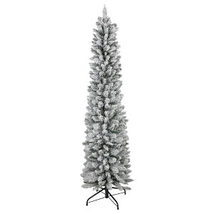 Northlight 6' Flocked North River Pine Pencil Artificial Christmas Tree, Unlit - 1 of 4