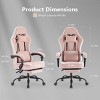 SEVOBAL Office Chair Desk Chair Computer Chair Office Chairs with Lumbar Support Swivel Rolling Easy Assembly Home Gift, Pink, 25.2"*25.4"*48.4" - 3 of 4