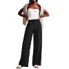 Women Wide Leg Pants High Waisted Dressy Pants with Pockets Front Pleated Straight Leg Tailored Pants Business Casual Work Trousers - 3 of 3