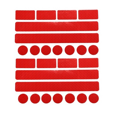 Unique Bargains Bicycle Racing Helmets PET Vehicle Waterproof Reflective Tape Red 2 Set