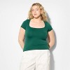 Women's Seamless Cap Sleeve Square Neck T-Shirt - Wild Fable™ - 2 of 4