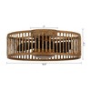 Parrot Uncle 19.5" Brown Integrated LED Bamboo Flush Mount Caged 3-Blade Ceiling Fan - 4 of 4