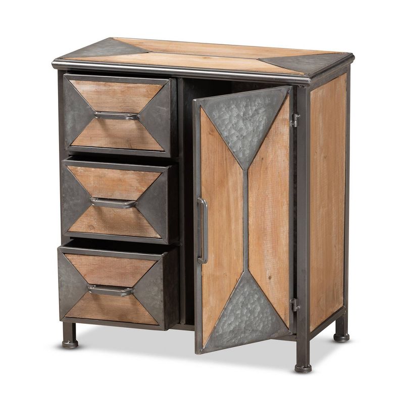 Laurel Wood 3 Drawer Cabinet Gray/Brown - Baxton Studio, 3 of 11