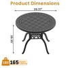 39" Black Cast Aluminum Outdoor Dining Table – Round Weather-Resistant Patio Table with Classic Design - 4 of 4