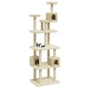 vidaXL Cat Tree Cream Engineered wood, plush, sisal 74.0 in tall Storage - 3 of 4