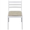 vidaXL Dining Chairs 2 pcs White Solid Rubber Wood and Velvet - 3 of 4