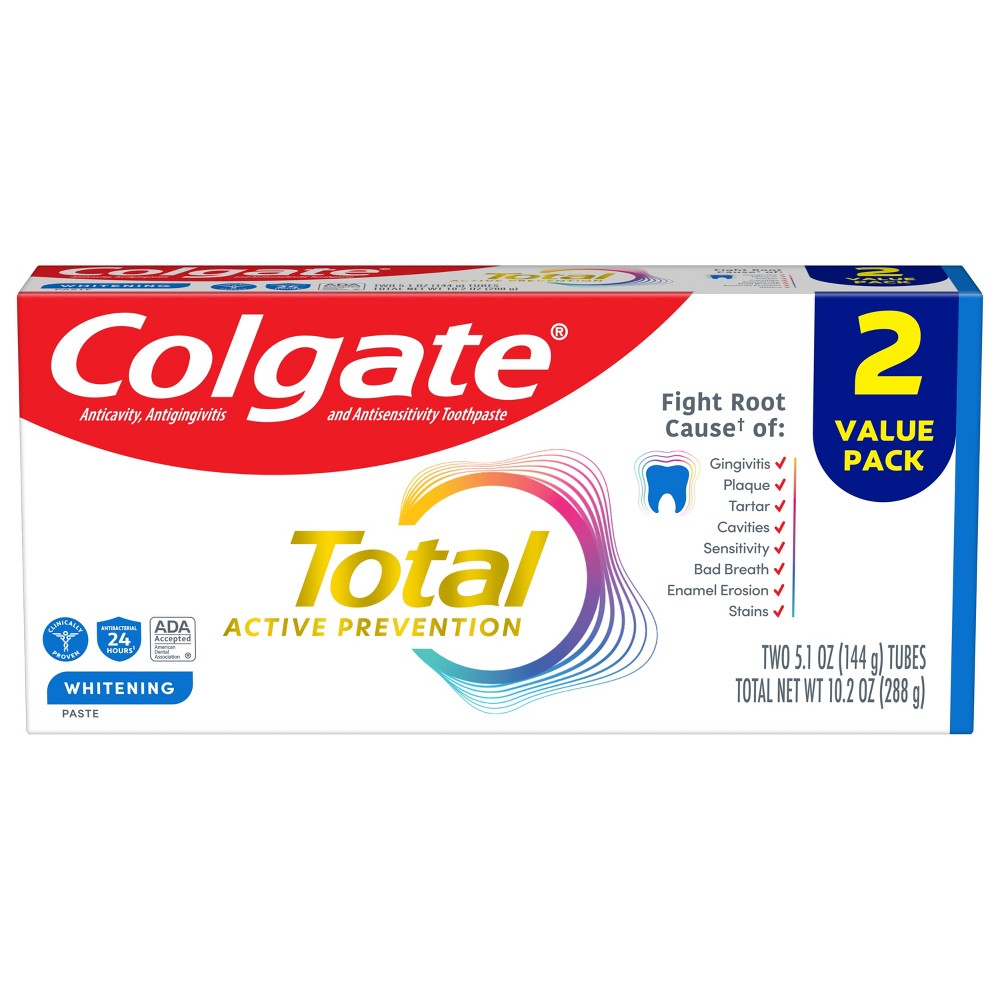 Photos - Toothpaste / Mouthwash Colgate Total Whitening Toothpaste - Mint - 5.1oz/2pk 