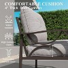 Heynemo 2 Pieces Metal Outdoor Patio Ottoman Set, Outdoor Foot Stools with Thick Cushion, Small Seat Furniture for Porch Balcony Backyard, Coffee - 4 of 4