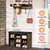 Hall Tree, Wall-Mounted Coat Rack and Shoe Bench Set with 5 Hooks, Industrial Style Entryway Storage Coat Rack, Shoe Cabinet with Hallway Storage - 4 of 4