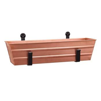 Small Rectangular Galvanized Planter Box with Wall Brackets Copper - ACHLA Designs