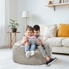 CAVINAS 3 Foot Bean Bag Chair for Adult and Child, Oversized Couch for Lounging, Reading, Gaming, or Watching Movies, Gray - 3 of 4