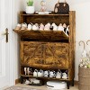 TIRAMISUBEST Rustic Shoe Cabinet with Metal Handles - 4 of 4