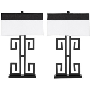 Greek Key Table Lamp (Set of 2) - Black - Safavieh - 1 of 4