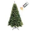 6FT/7FT Pencil Christmas Tree Prelit, Artificial Spruce Tree with Metal Stand, Indoor Outdoor Holiday Home Decor, Green - 3 of 4