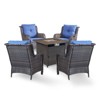 POCASSY 5-Piece Patio Furniture Set with Fire Pit Table, Outdoor Seating Set with 50000 BTU Fire Pit, All-Weather Wicker Patio Bent Armchair - 3 of 4