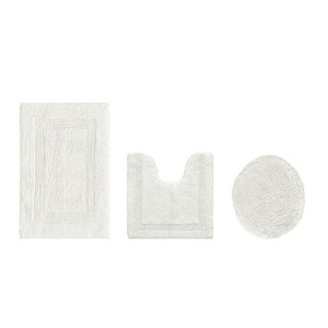 Lux Premium 100% Cotton  Ultra-Soft Tufted Solid Reversible 3 Piece Bath Rug Set, Water-Absorbent, Durable, Machine Washable Bathroom Rug - 1 of 4