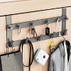 LunaLulinlk Over Door Hooks Double Row Hook Behind The Door, Over Door Hook Hanger with 11 Hooks, Heavy Duty Coat Hooks and Racks Gray - 3 of 4