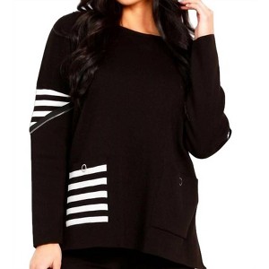 Women's Striped Pocket Pullover - Angel Apparel - 1 of 1
