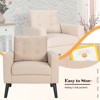 Tangkula Modern Armrest Accent Single Sofa Upholstered Living Room Chair with 2 Side Pockets Beige - 4 of 4