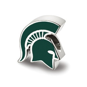 Black Bow Jewelry Sterling Silver Michigan State Spartans NCAA Bead Charm - 1 of 3